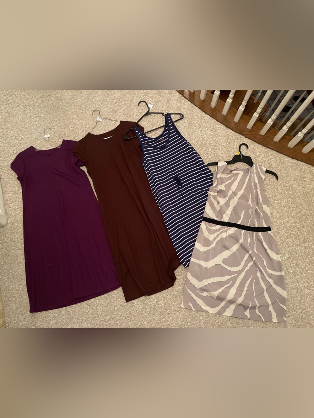 Multiples Dresses Bundle - Purple, Brown, Blue Stripe, Cream Zebra